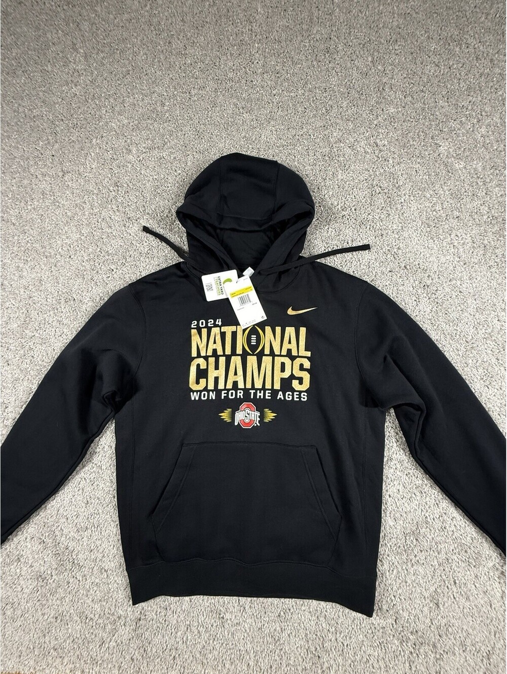 Nike Ohio State Buckeyes 2024 CFP National Champions Hoodie Men’s Small NWT